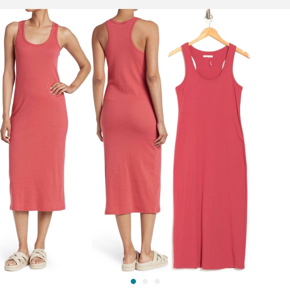 Stitchdrop scoop neck racer back rib knit dress